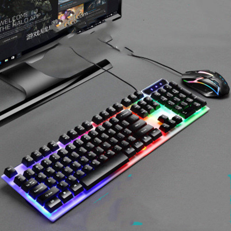 Enhance Your Workspace with the Backlit USB Wired Keyboard And Mouse Set