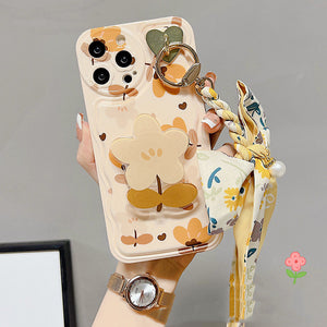Embrace Autumn with Style: The Autumn Leaves And Flowers With Bow Silk Scarf Phone Cases