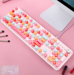 Enhance Your Workspace with the Macaron Wired Mechanical Keyboard and Green Axis Mouse Set